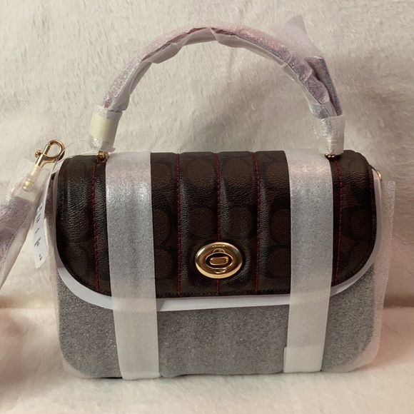 Coach Bags Coach Marlie Top Handle Satchel In Signature Canvas With Quilting Poshmark